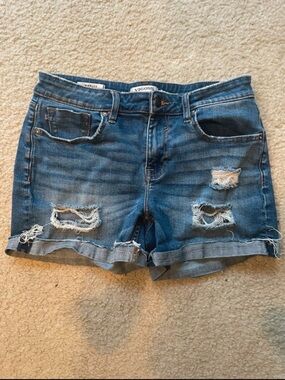 Vigoss Distressed Roll-Hem Denim Shorts